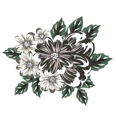 vektör, buket çiçek