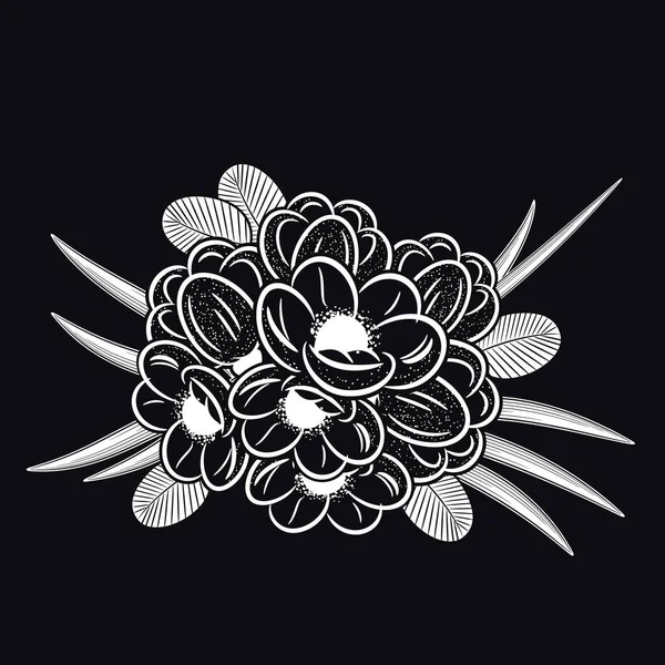 Bouquet de fleurs monochrome — Image vectorielle