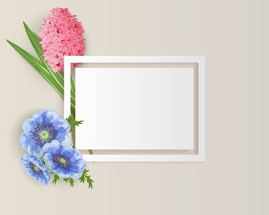 vektör, çiçekli çerçeve 