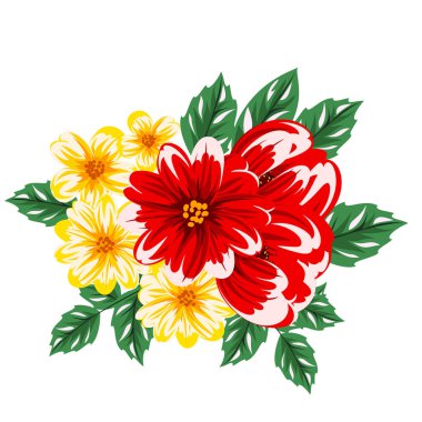 vektör, buket çiçek