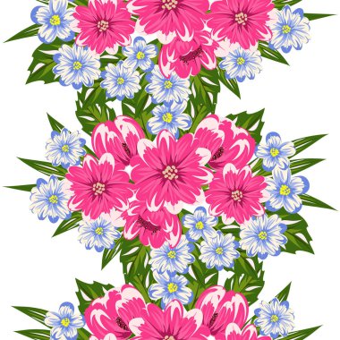 Dikişsiz desen renkli çiçekler