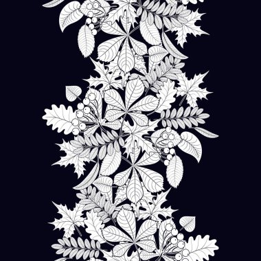 model mavi bir arka plan üzerinde sonbahar yaprakları ile sorunsuz