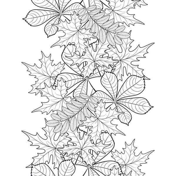 Modello senza cuciture di foglie autunnali — Vettoriale Stock