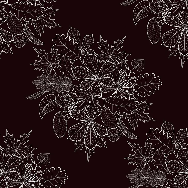 kahverengi bir arka plan üzerinde desen Dikişsiz sonbahar yaprakları