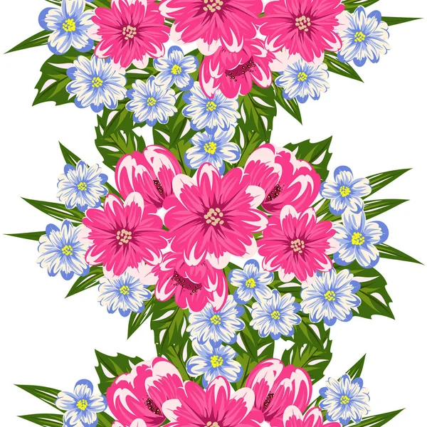 Dikişsiz desen renkli çiçekler