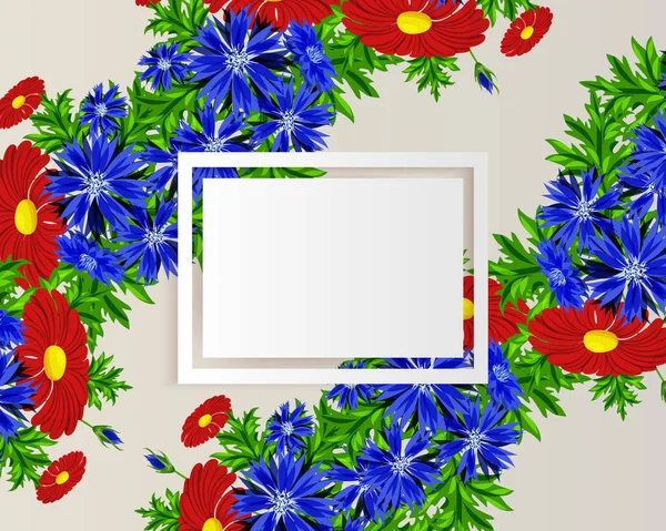 Vector, frame met bloemen — Stockvector