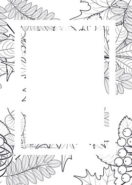 vektör, desen, sonbahar yaprakları ile çerçeve