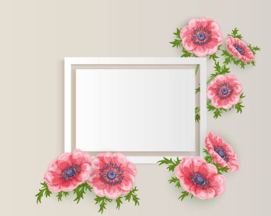 vektör, çiçekli çerçeve