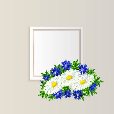 vektör, çiçekli çerçeve