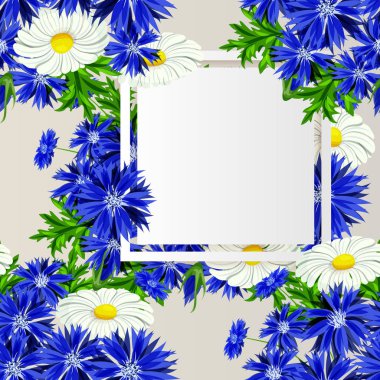 vektör, çiçekli çerçeve