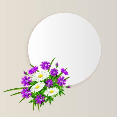 vektör, çiçekli çerçeve