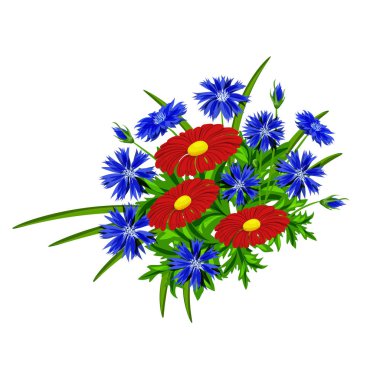 vektör, buket çiçek