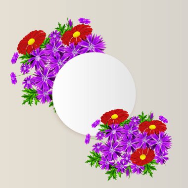 vektör, çiçekli çerçeve 