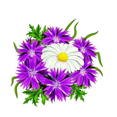 vektör, buket çiçek 