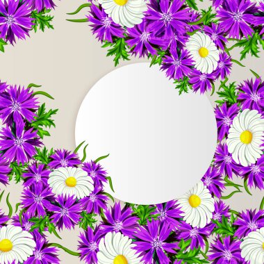 vektör, çiçekli çerçeve