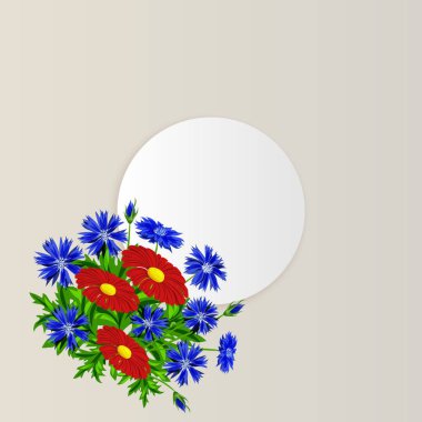 vektör, çiçekli çerçeve