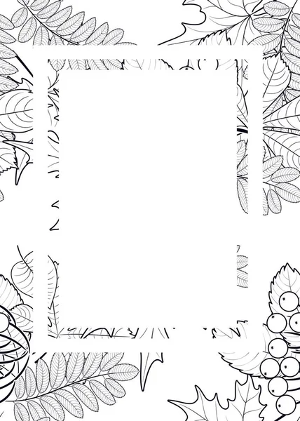 vektör, desen, sonbahar yaprakları ile çerçeve