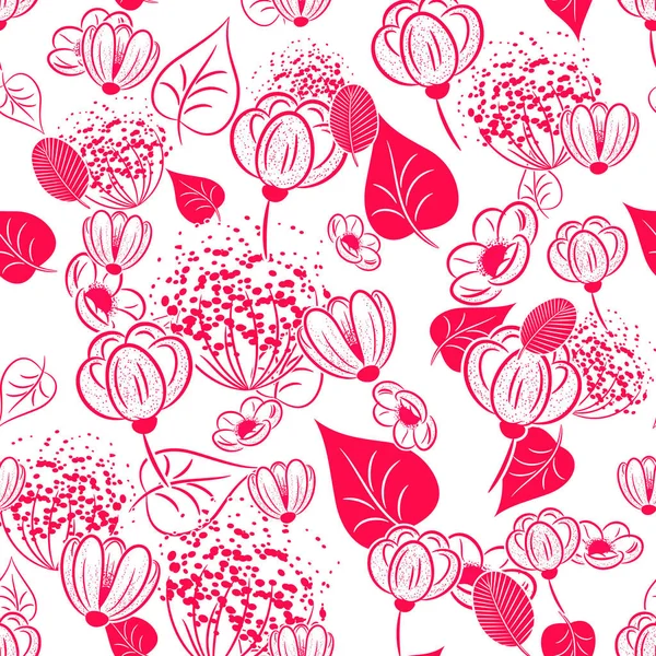 Seamless pattern of flowers — Stock Vector