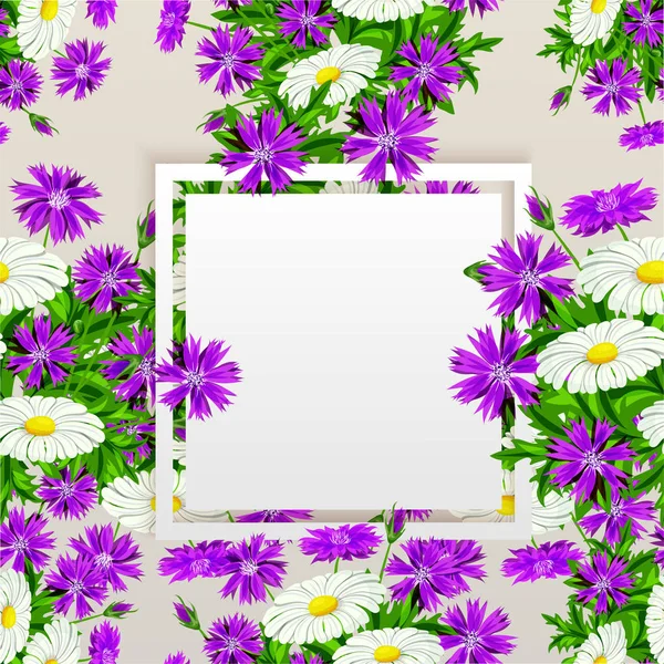 vektör, çiçekli çerçeve