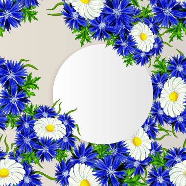 vektör, çiçekli çerçeve