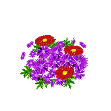 vektör, buket çiçek 