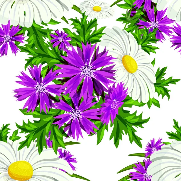 Vector patrón de flores sin costura — Vector de stock