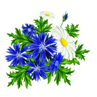 vektör, buket çiçek