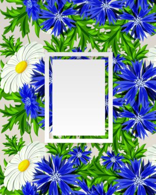 vektör, çiçekli çerçeve