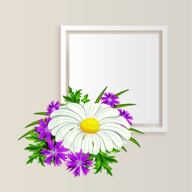 vektör, çiçekli çerçeve