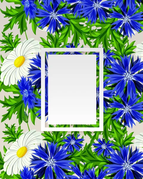 vektör, çiçekli çerçeve