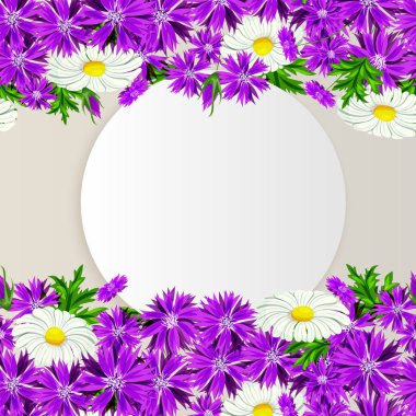 vektör, çiçekli çerçeve