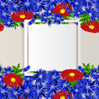 vektör, çiçekli çerçeve