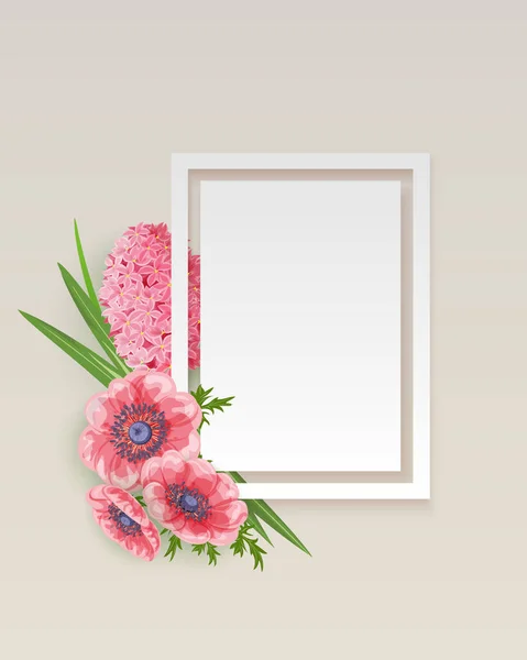 Vector frame met bloemen — Stockvector