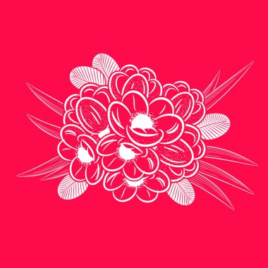 kırmızı bir arka plan üzerinde çiçek aranjmanı