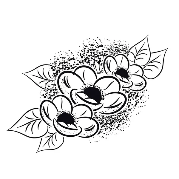 Arrangement floral pour une carte postale — Image vectorielle