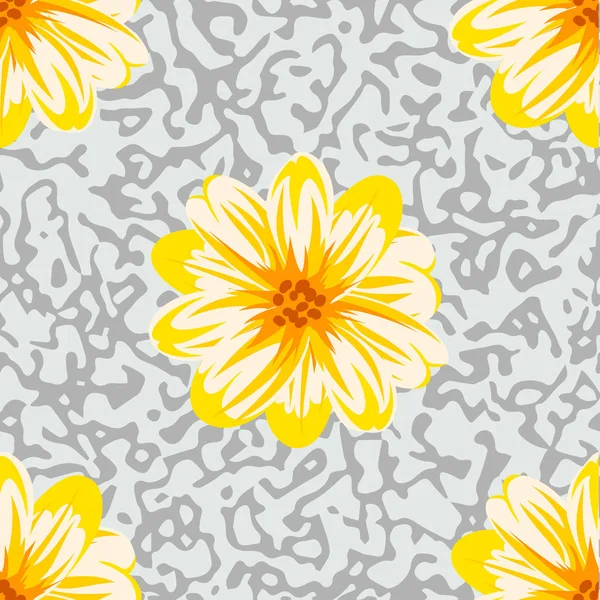 Fleurs jaunes sur fond texturé — Image vectorielle