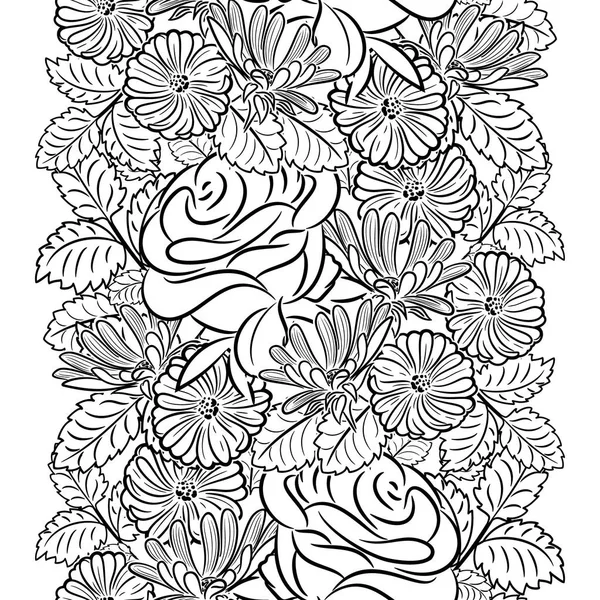 Patrón floral sin costuras — Vector de stock