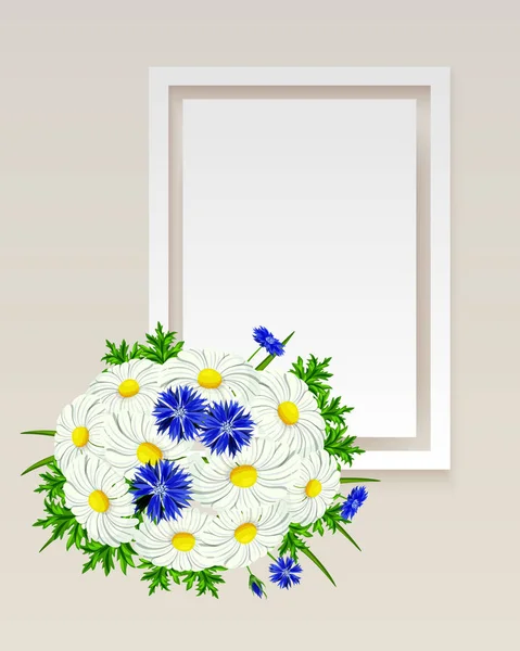 Marco vectorial con flores — Vector de stock