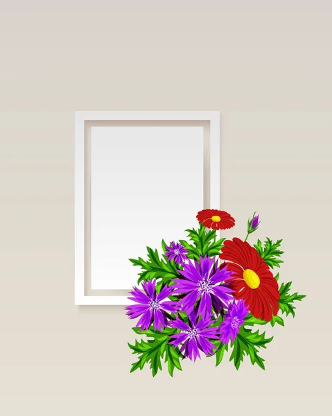 矢量帧与鲜花 — 图库矢量图片