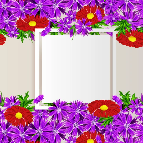 Vector frame with flowers — Stock Vector