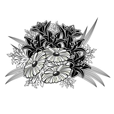 çiçekler tek renkli buket