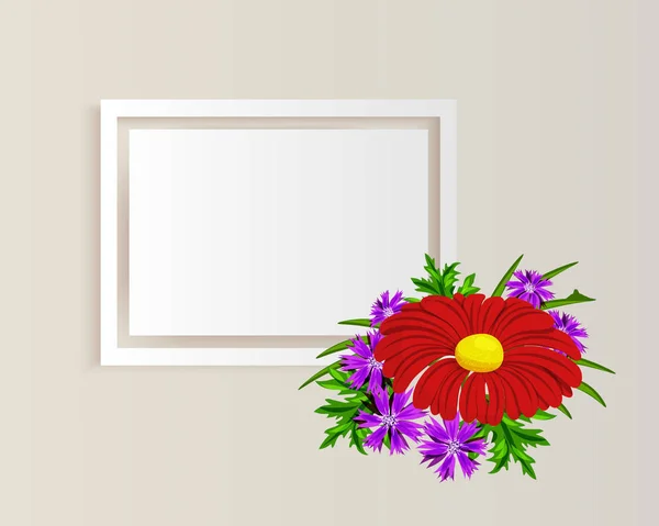 Vector frame with flowers — Stock Vector