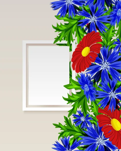 Vector frame met bloemen — Stockvector