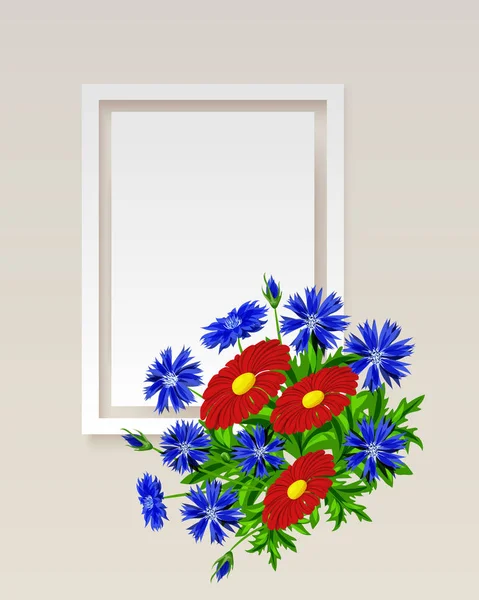 Vector frame with flowers — Stock Vector