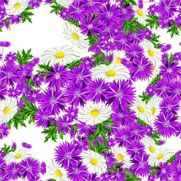 Vector patrón de flores sin costura — Vector de stock