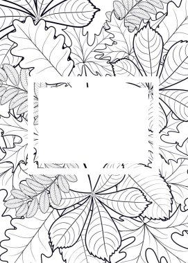 vektör tasarlamak çerçeve ile sonbahar yaprakları 