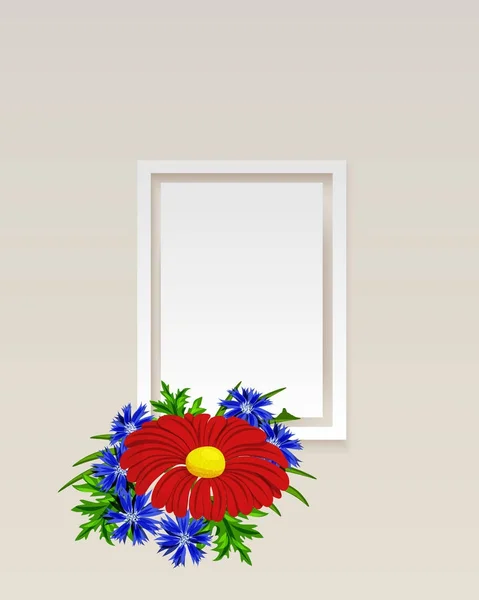 Marco vectorial con flores — Archivo Imágenes Vectoriales