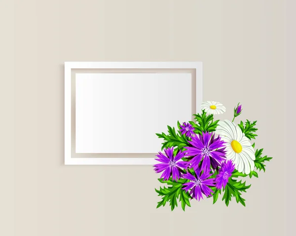 Cadre vectoriel avec fleurs — Image vectorielle