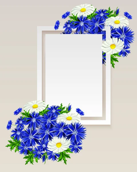 Marco vectorial con flores — Vector de stock