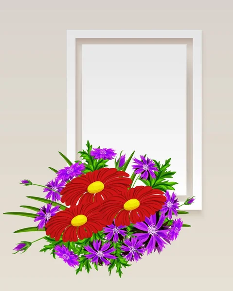 Διάνυσμα πλαίσιο με λουλούδια — Διανυσματικό Αρχείο